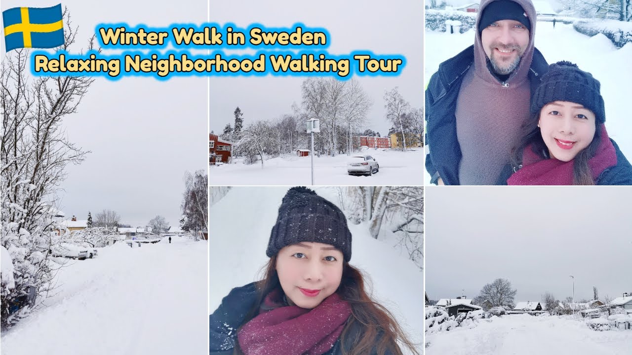 Winter Walk in Sweden | Relaxing Neighborhood Walking Tour