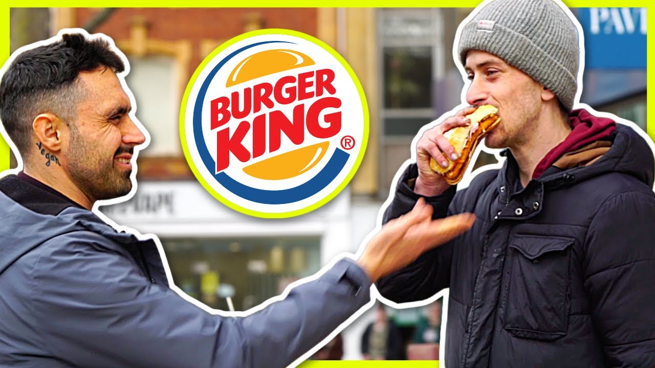 Homeless Jamie Eats Burger King in Front of Vegan