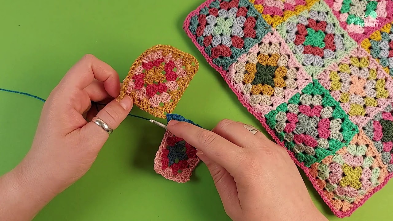 Join-as-you-go granny squares aan elkaar haken | Tutorial haaktechniek, Gek op Haken