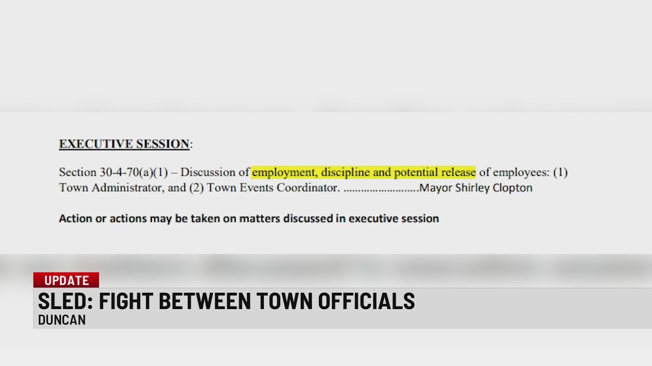 SLED confirms fight between two Duncan town officials
