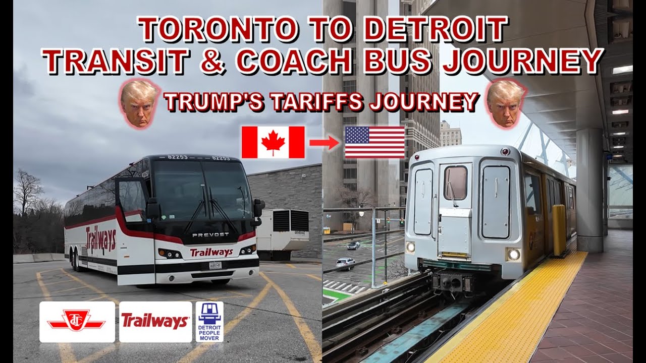 Toronto to Detroit Transit & Coach Bus Journey (w/ Commentary)