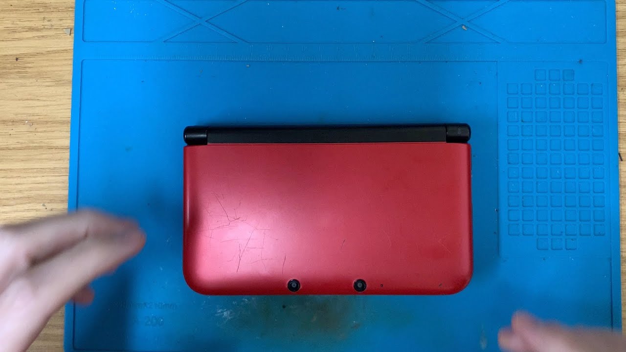 Red 3DS XL   Mid Frame  / Hinge Replace & Luma Installation