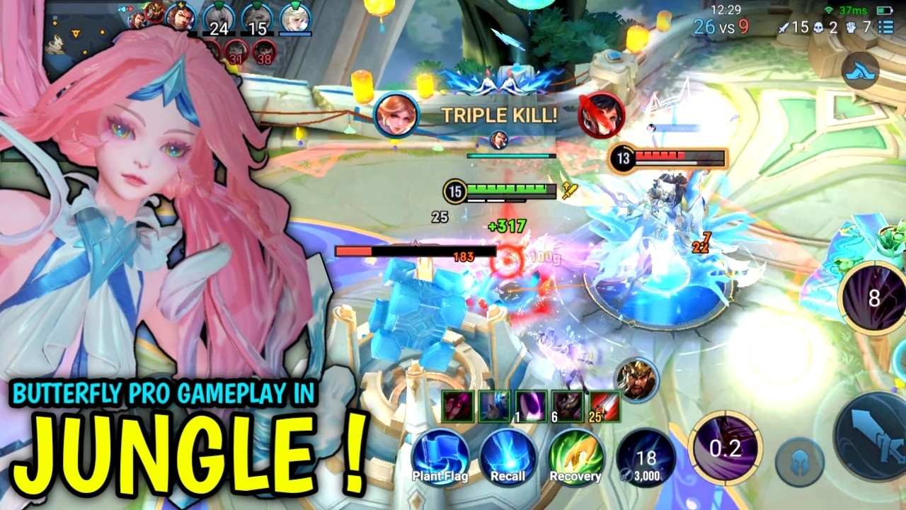 Honor Of Kings : ButterFly Pro Gameplay | Best Build & Tutorial ButterFly - HOK