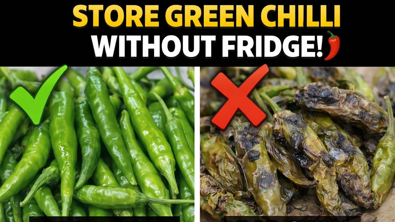 How to Store Green Chilli Without Fridge 🌶️ | Simple Home Trick