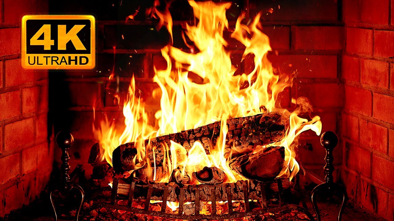🔥 Cozy Fireplace 4K (12 HOURS). Fireplace with Crackling Fire Sounds. Fireplace Burning 4K