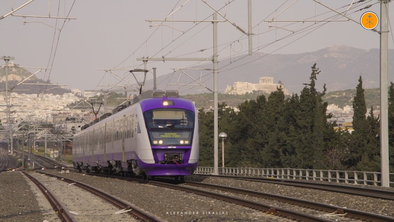 Passenger trains in Attica, April May 2021.