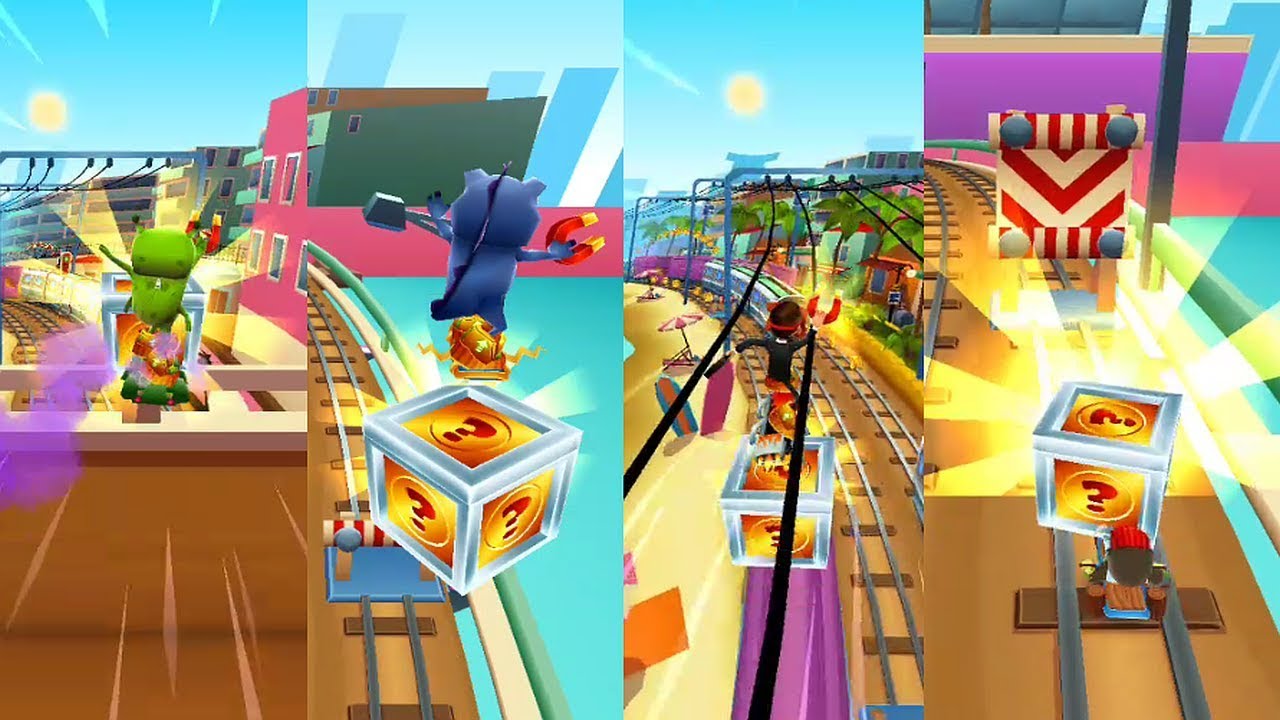 Subway Surfers Miami: SMB Mania (4 SMBs = Yutani, Dino, Frank and Zombie Jake)