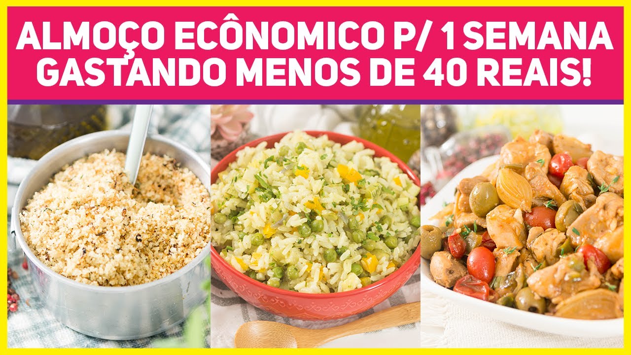 ALMOÇO PARA 1 SEMANA POR MENOS DE 40 REAIS! Rende 5 Refeições! Frango à Caçadora + Acompanhamentos