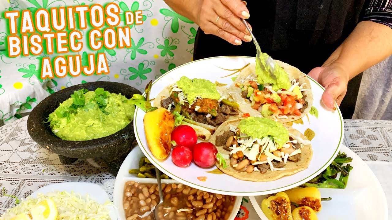 deliciosos taquitos de bistec con aguja , con sus salsas y guacamole ,quedaron riquisimos