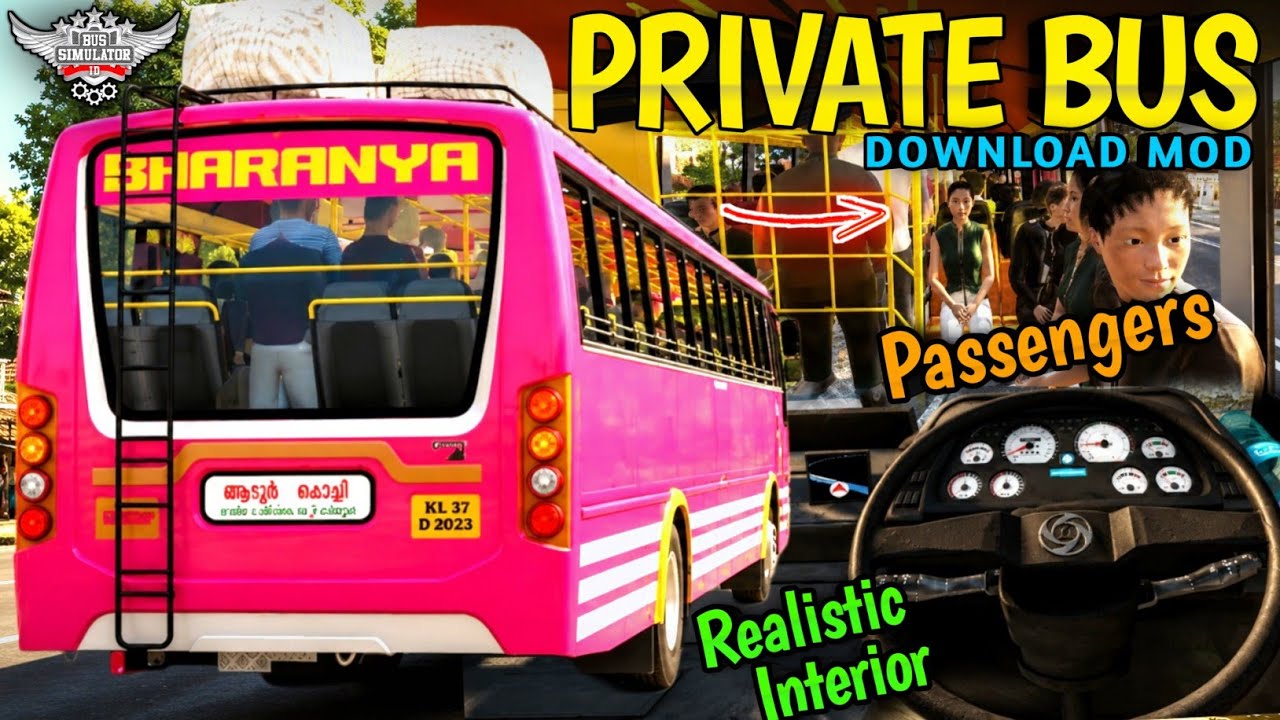 New KERALA PRIVATE BUS MOD For Bus Simulator Indonesia | Free Mod | New Bus Mod | #bussidmods