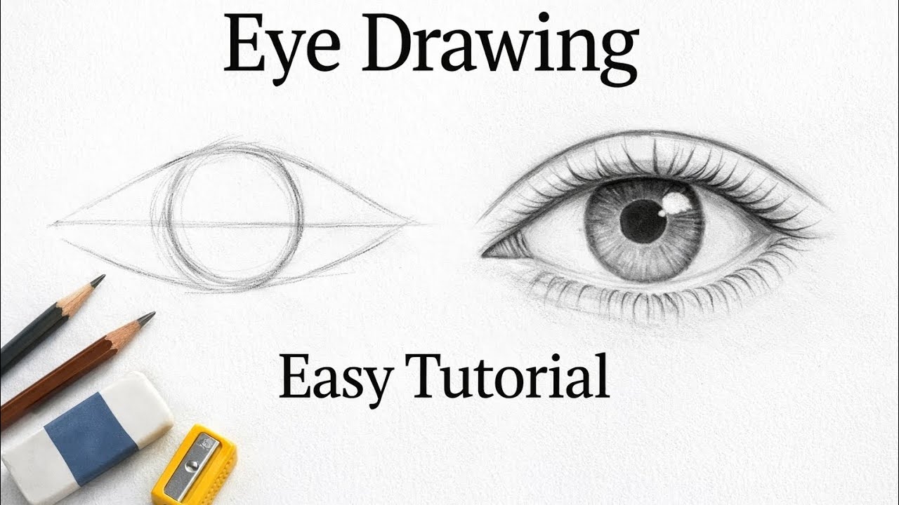 How to Draw Eyes for Beginners | Easy Eye Drawing Step by Step Tutorial