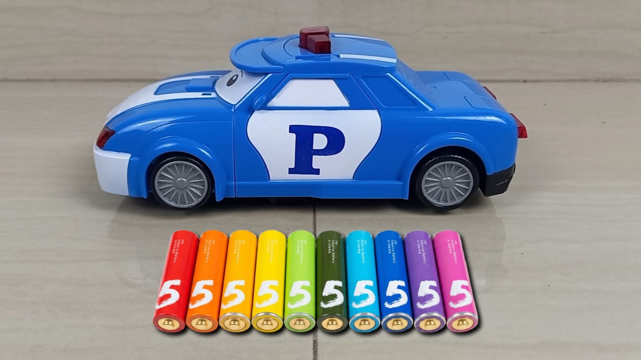 Unboxing Mobil-mobilan Mainan Anak-anak Kereta Api Patrol, Mobil Polisi, Teng Baja, Kereta Api Biru