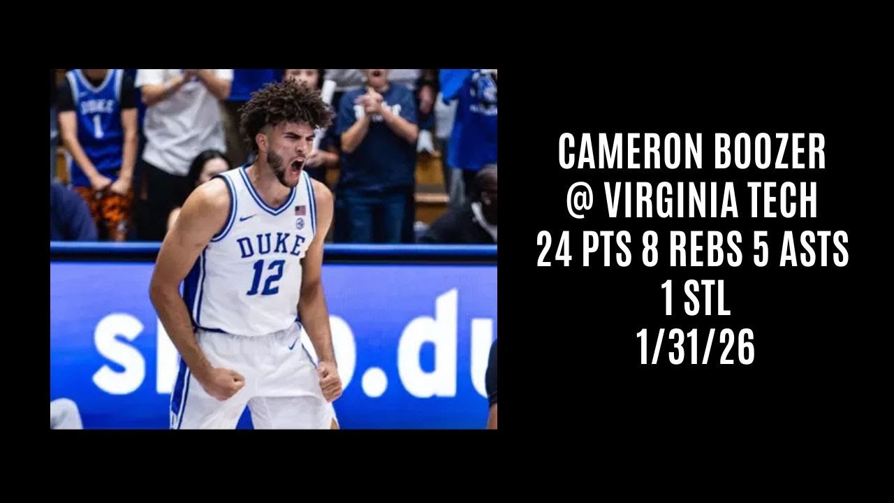 Cameron Boozer @ Virginia Tech (24 PTS 8 REBS 5 ASTS 1 STL) 1/31/26