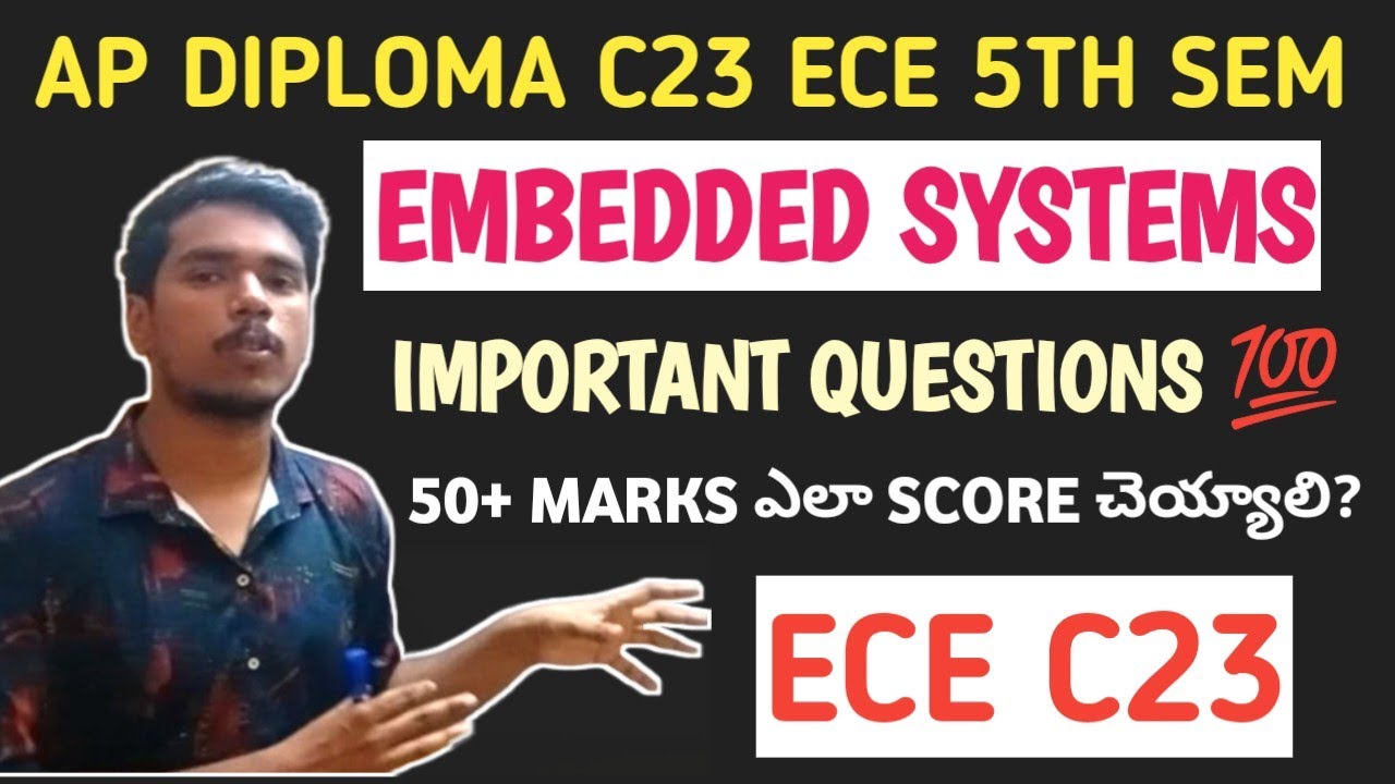 Embedded Systems Important Questions| ap diploma c23 ece 5th sem important questions|