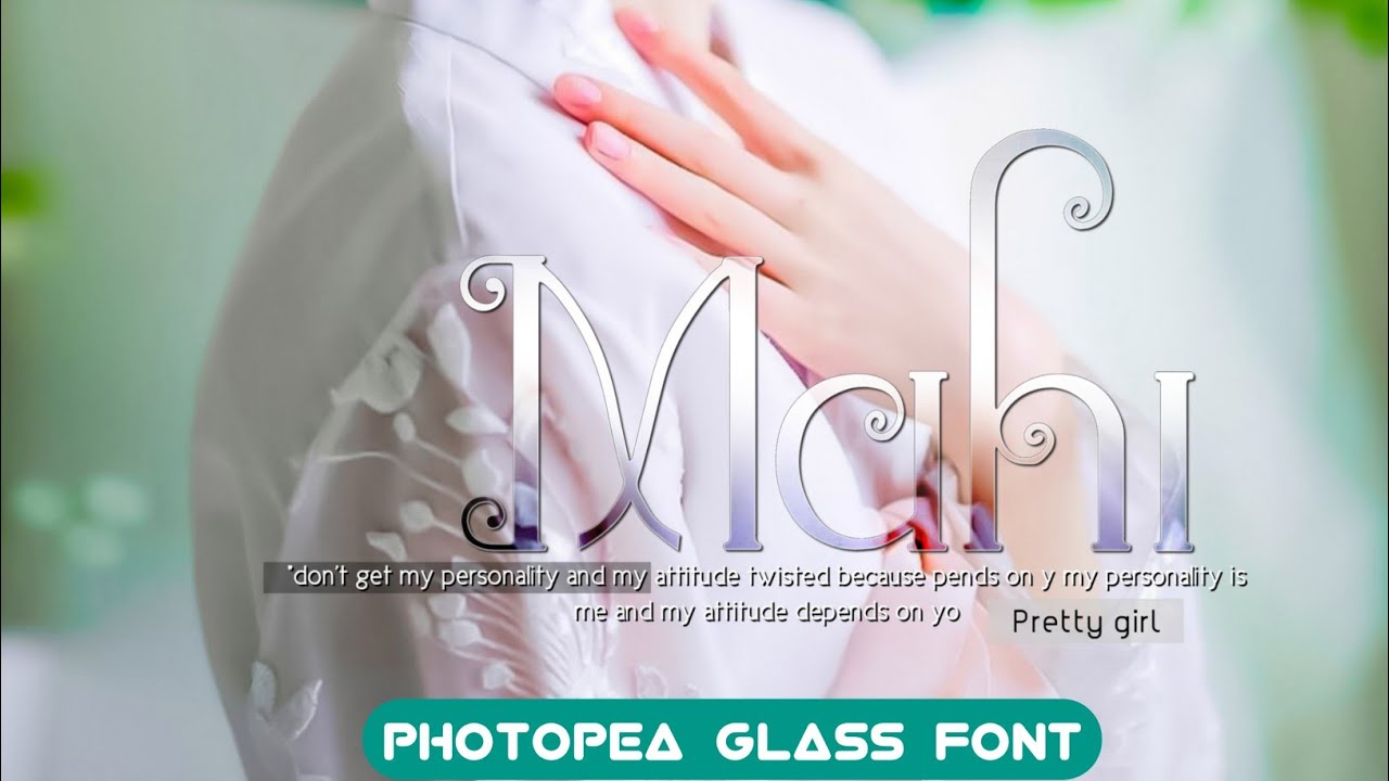 Photopea Stylish & Gradient Glass Font in 1 click by { Mahi Creation }