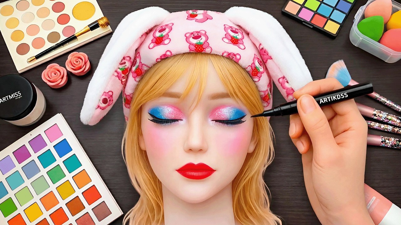 ASMR Makeup on Mannequin🎭 (No Talking)