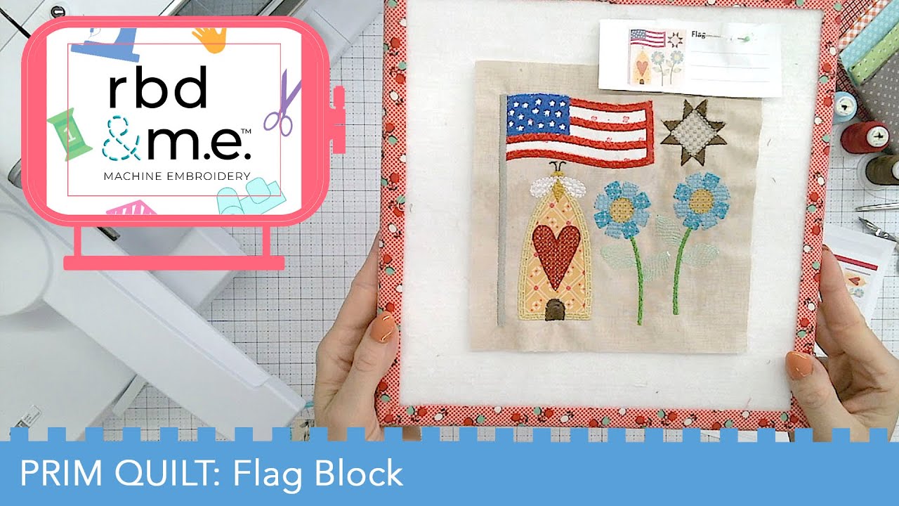 RBD & M.E. - Prim Stitch Along - Block 1 - Flag