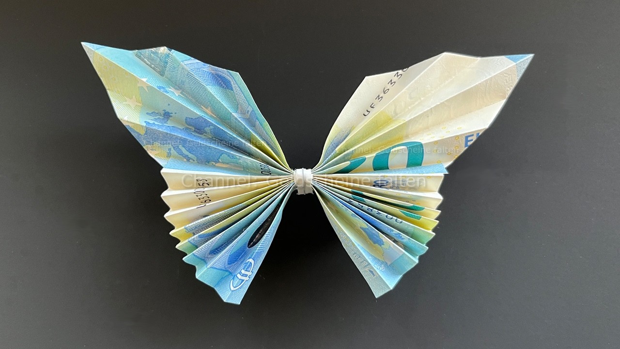 Geldscheine falten Schmetterling: Einfachen Schmetterling aus Geld falten