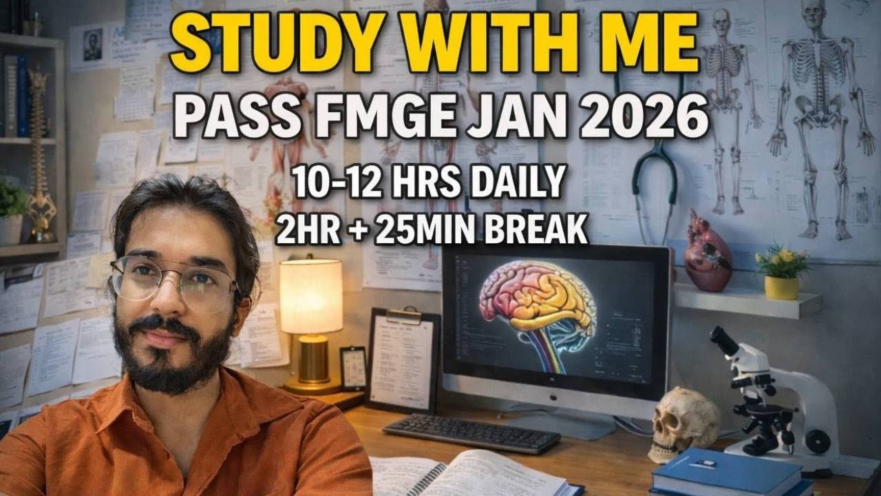 FMGE PASS ✅ LIVE STUDY WITH ME 🔴- 180 MIN | 30 Min BREAK POMODORO CHAT IN BREAK ONLY📈