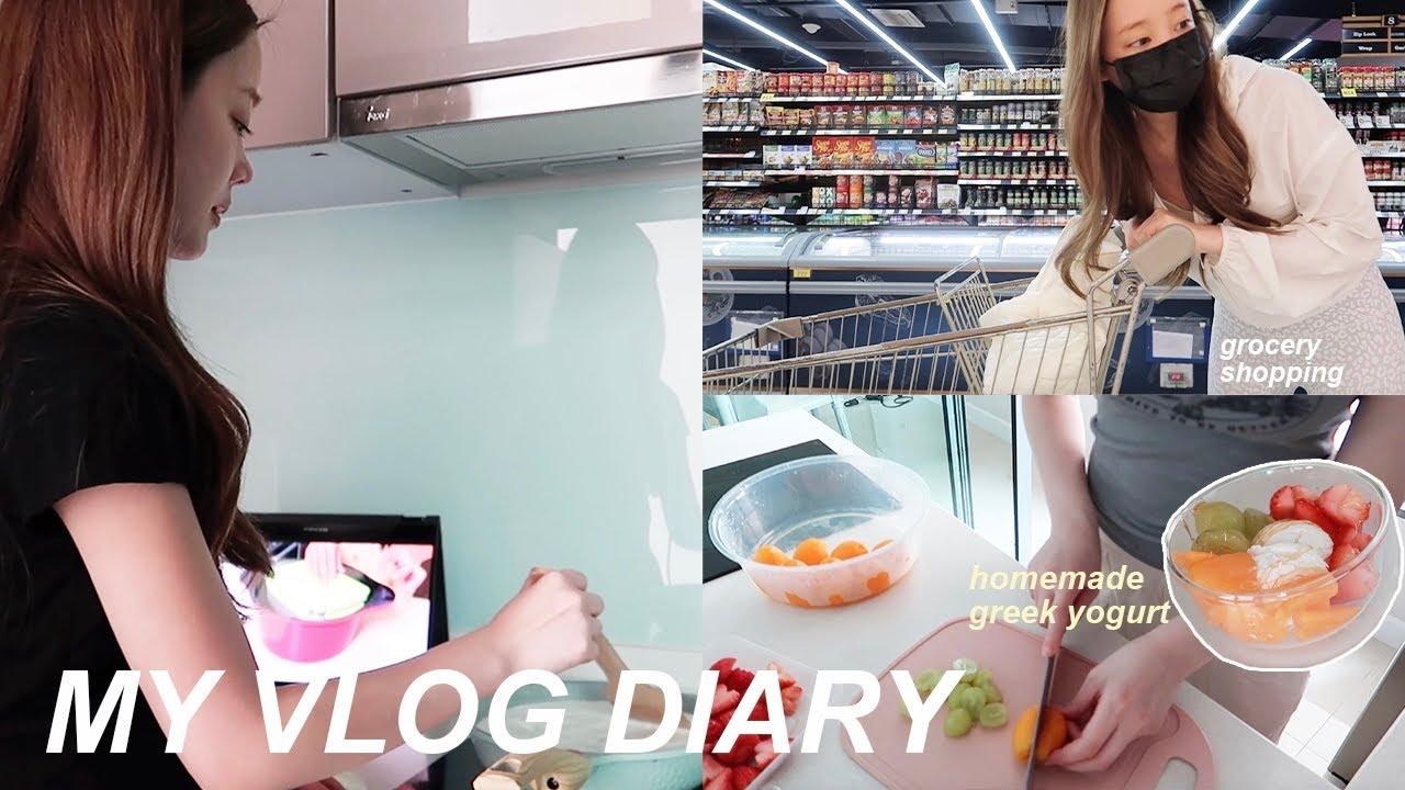 Vlog diary 👧🏻| Living alone ,Homemade Greek Yogurt🍨,Grocery Shopping,ทำความสะอาดห้อง| Beamsareeda