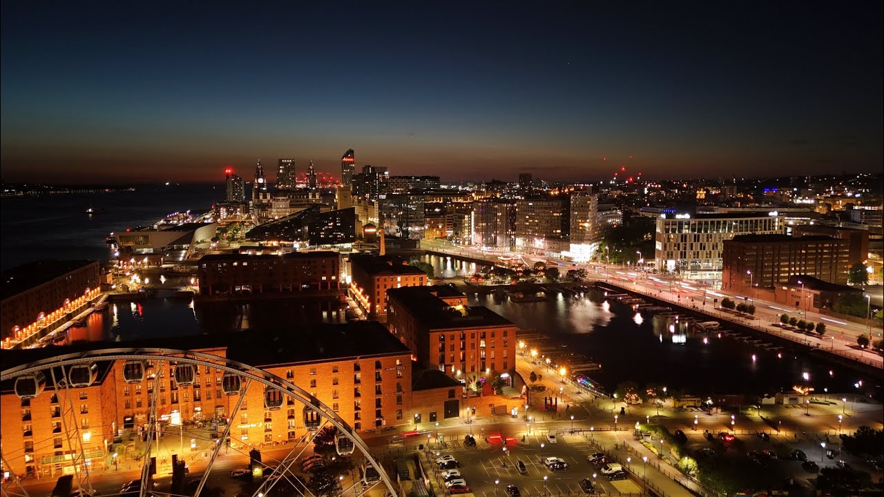 Day & night drone flight in Liverpool