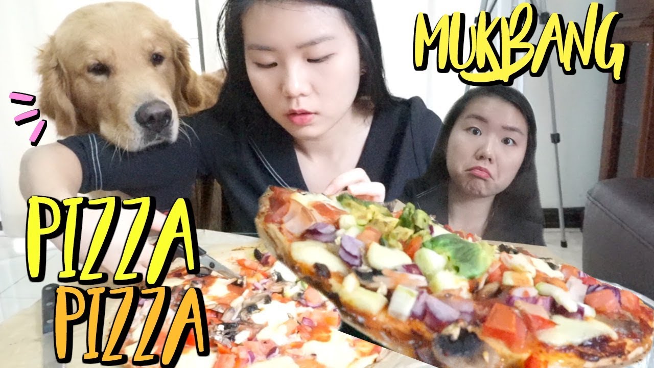 |MUKBANG| Pizza con TODO lo que tenía en la refri- CK's eating show