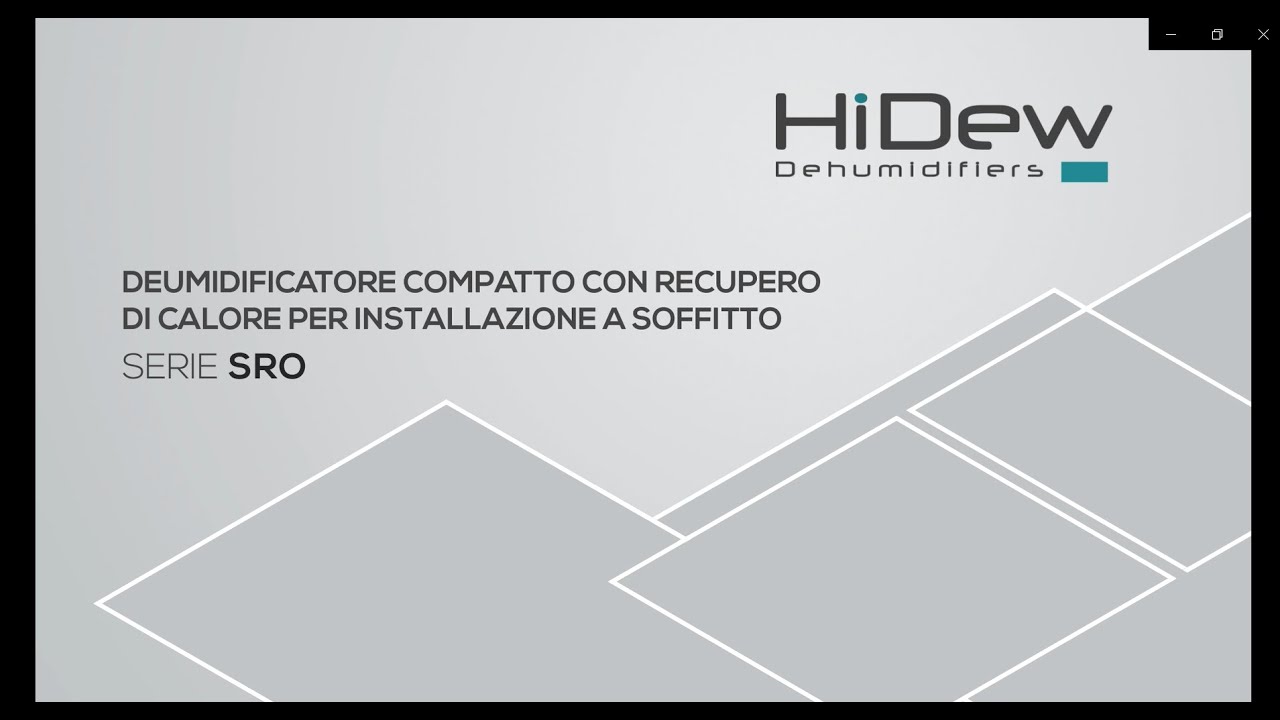Deumidificatori con Recupero di calore HiDew serie SRO