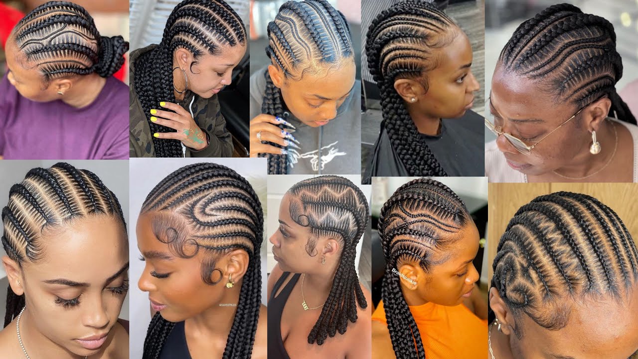 Very Stylish & Elegant All Back Ghana Braids Hairstyles for Black Women / Cornrows Braids Hairstyles