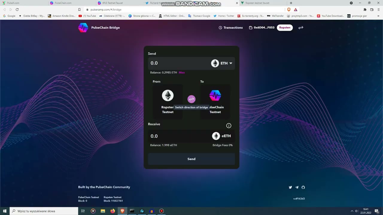 Pulseramp - Testowa brama do przesyłania token&oacute;w między sieciami pulsechain i etherum