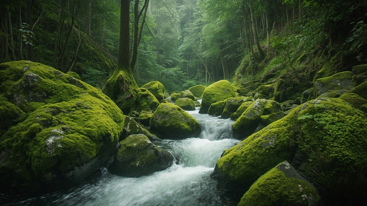 Natural Forest River Sounds with Birds Singing for Anxiety Relief & Deep Sleep