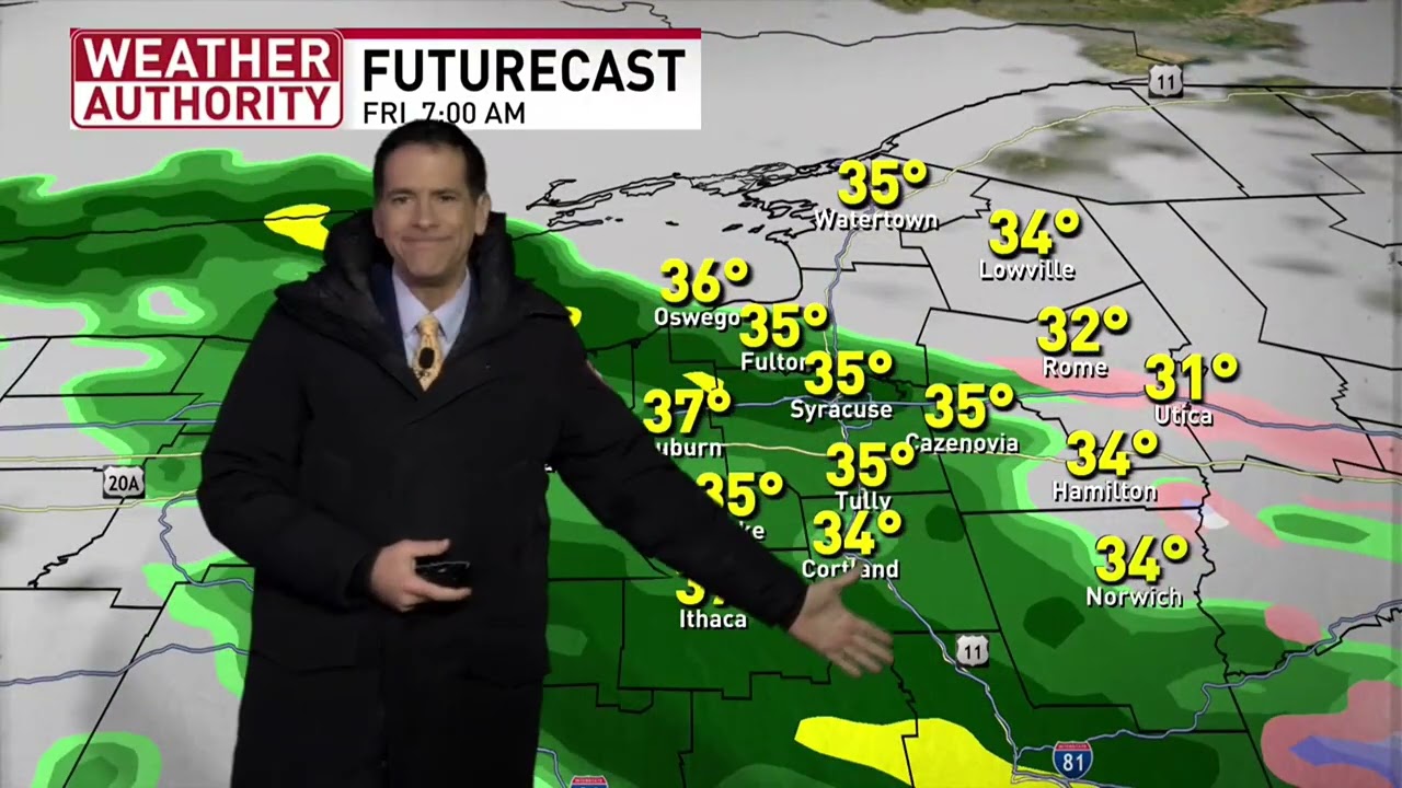 The end of the workweek will be sloppy, wet and raw. Some spots will have icy & snowy spots.