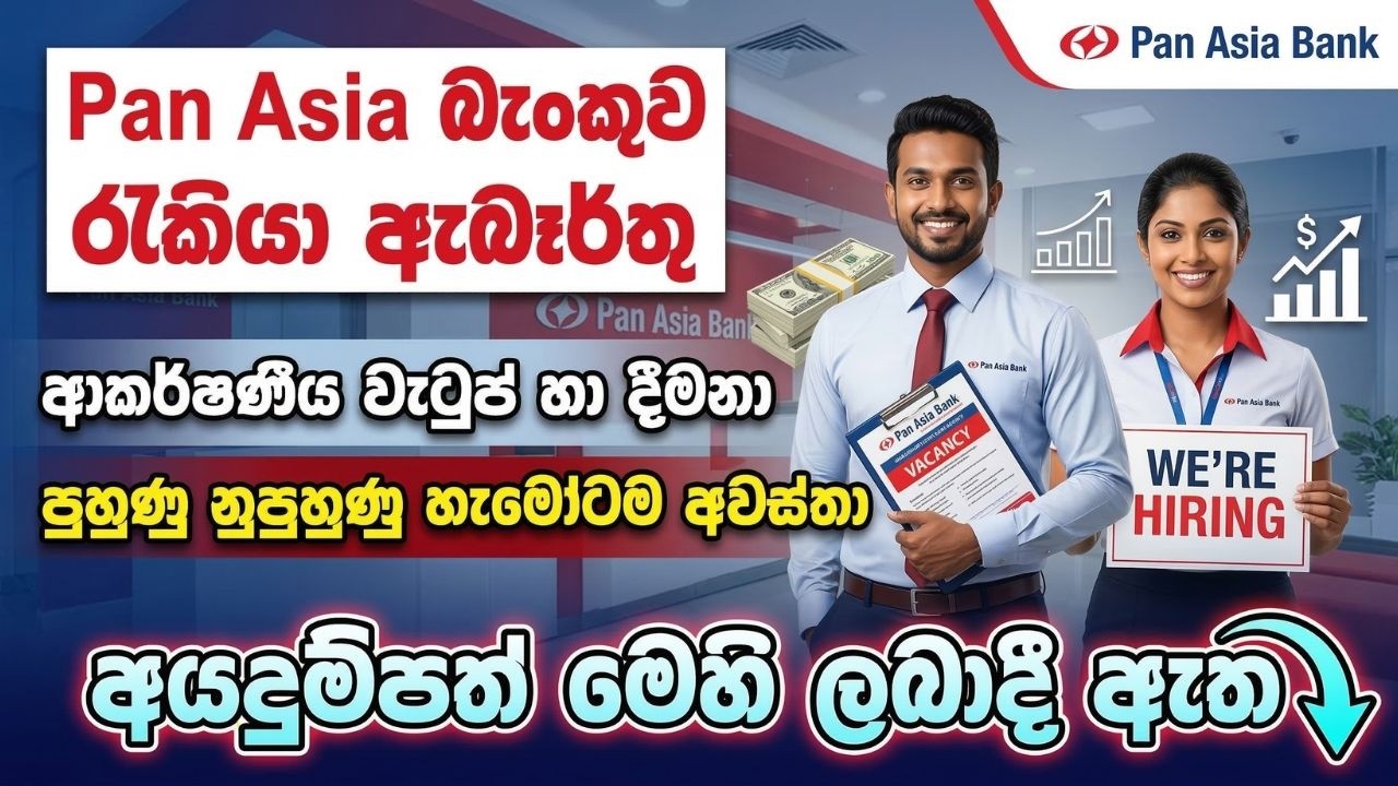 Pan Asia Bank Job Vacancies in Sri Lanka 2026 I Best Bank Jobs Sinhala I New Bank Opportunities