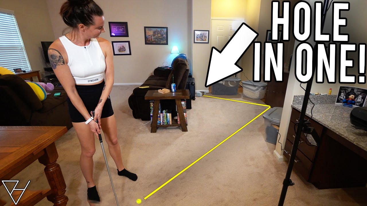 Epic Mini Golf Hole In One At Our Homemade Mini Golf Course!