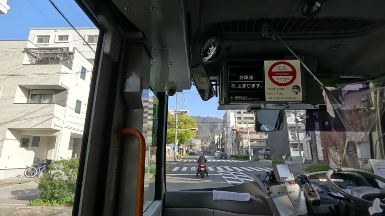 前面展望　神戸市バス102系統　JR六甲道駅⇒JR六甲道駅　石屋川営業所136