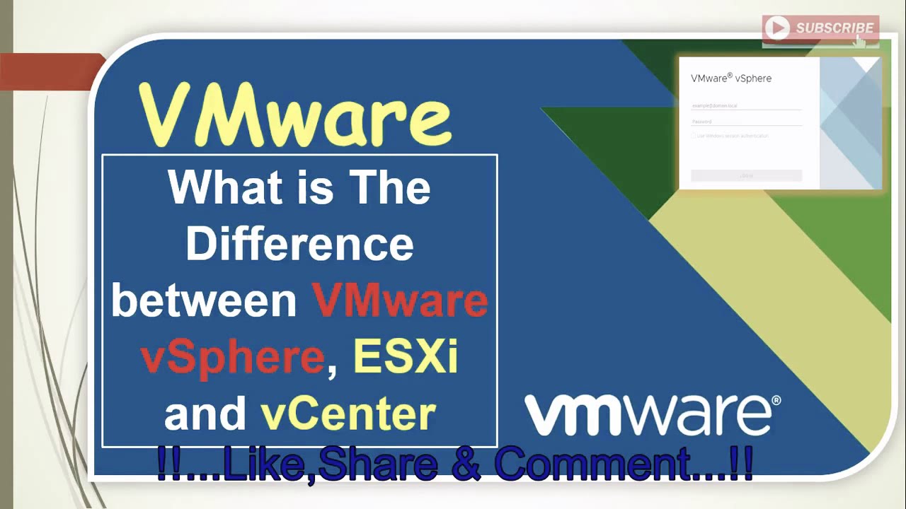 What is The Difference between VMware vSphere, ESXi and vCenter 6.7 step by step