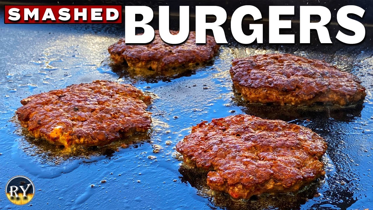 Bacon Blue Cheese Smashed Burgers On The Flat Top Grill