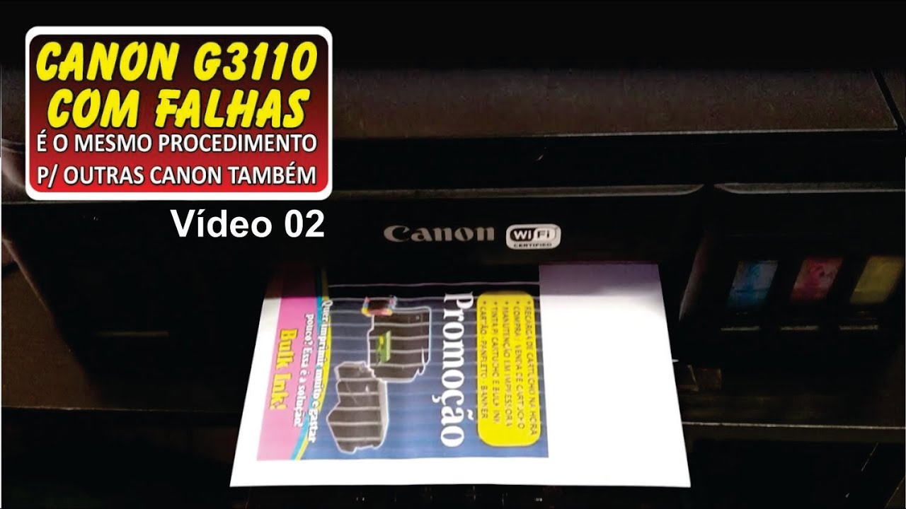 como DESENTUPIR cabeça de impressão na CANON TANK |falhas na impressao - vídeo #2