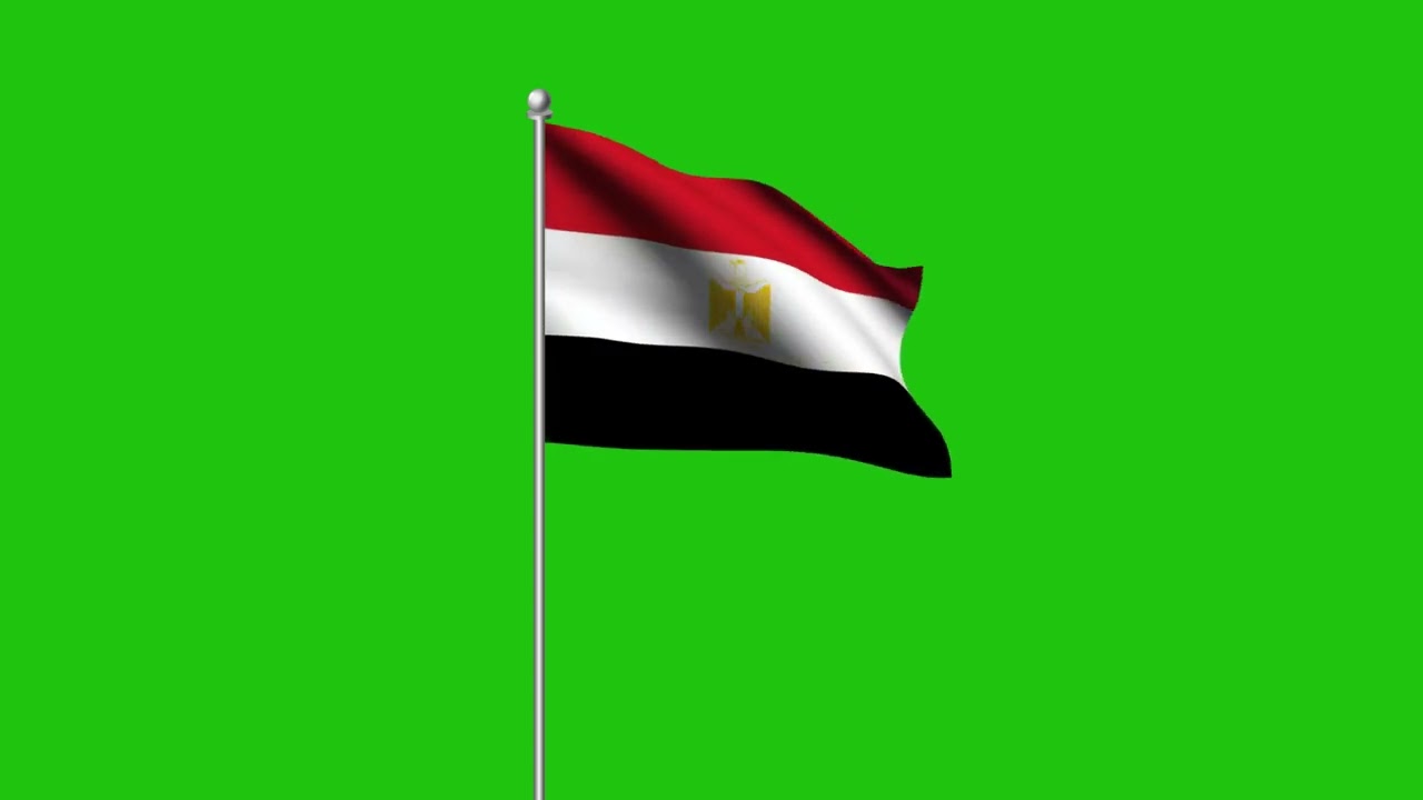 Egypt Flag Green Screen | Egypt Waving Flag Green Screen Animation