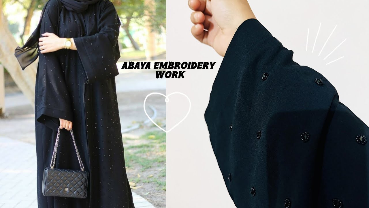 Very easy Abaya embroidery for beginners 💫