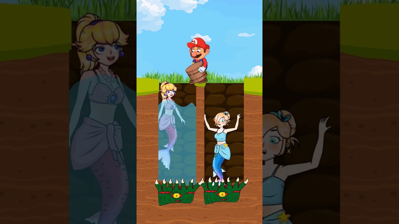 Epic Water Challenge: Mario vs Waluigi in a Mermaid Showdown!