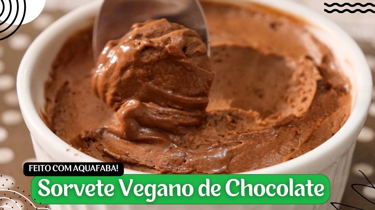 Receita de Sorvete Vegano de Chocolate Cremosíssimo | Feito com Aquafaba