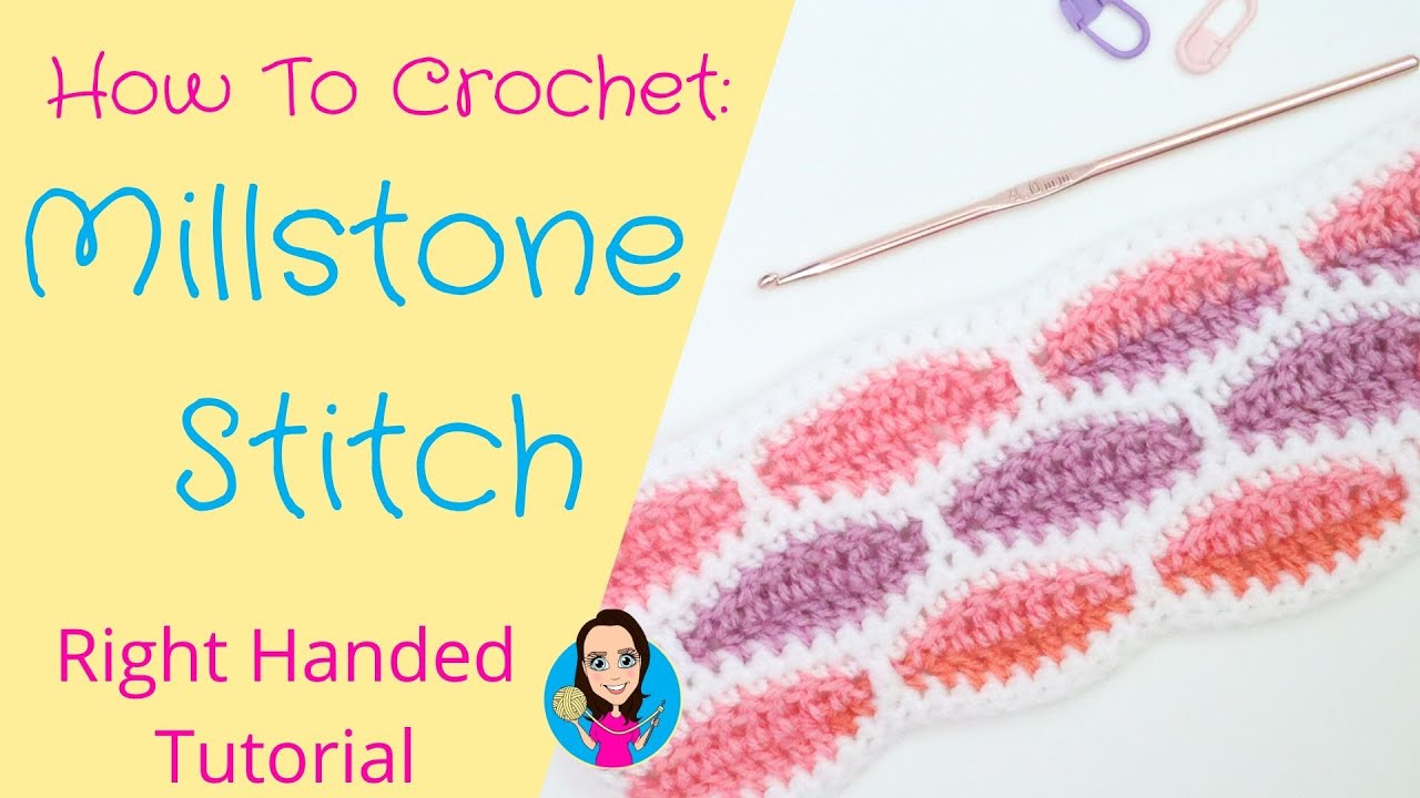 Millstone Crochet Stitch - Right Handed - Brick Stitch - Wave Stitch - How to Crochet - UK Terms