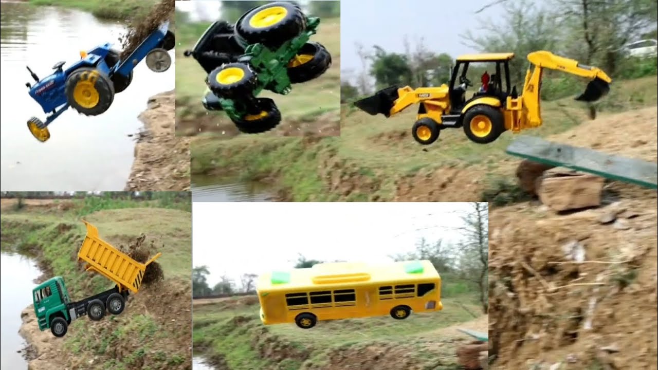 Tipper damfer truck aksedent video, ||treator auto, jcb, bus, cartoon video @hv-t6x