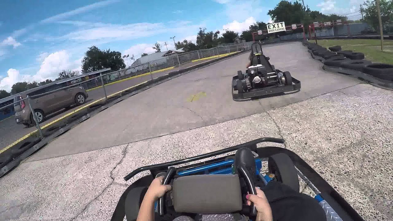Go Cart Riding with Riley and Hayden at Speedys off Hempstead in Houston