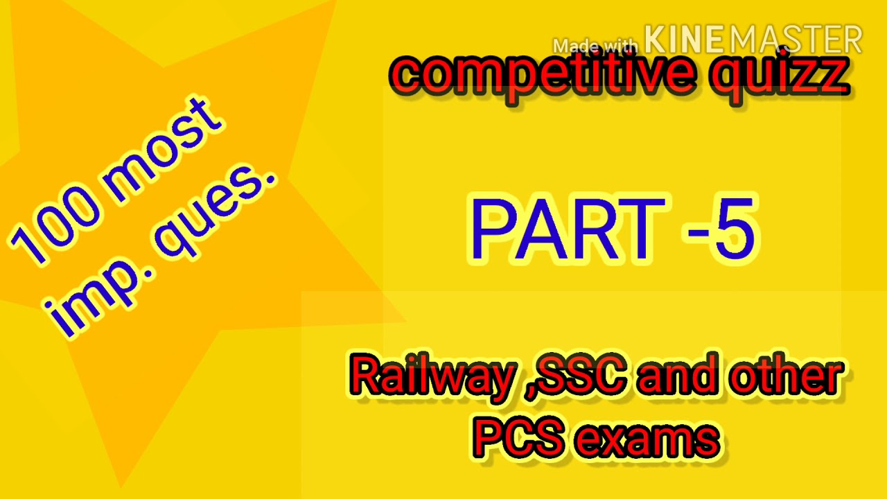 Railway Quiz // SSC Quiz // Competitive Quiz
