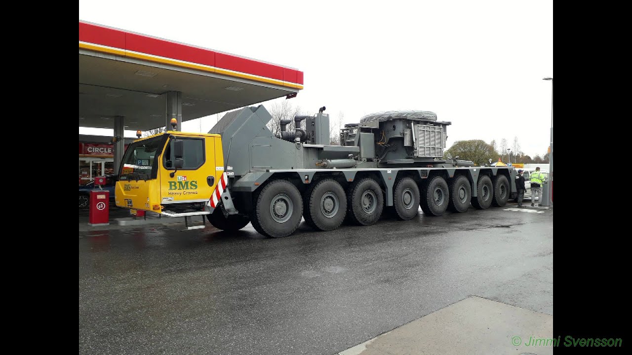 BMS Heavy Cranes near Härnösand 14 October 2021  On road E4