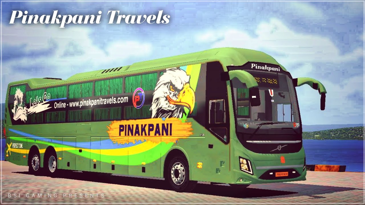 Pinakpani Travels Livery for Volvo 9600 sleeper bus mod for bussid | bussid New Volvo bus mod