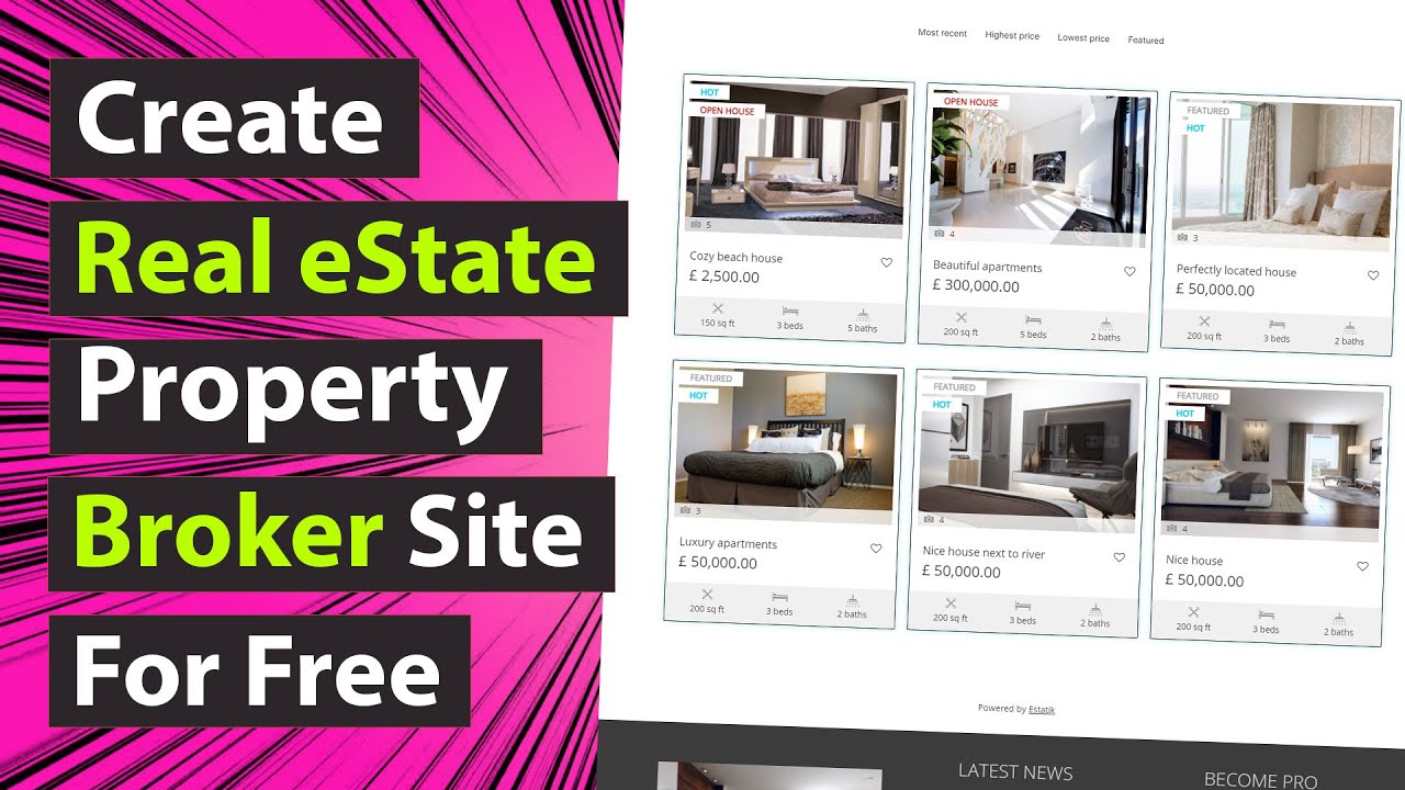Create Real estate Property Broker / Agent Website - Full Tutorial