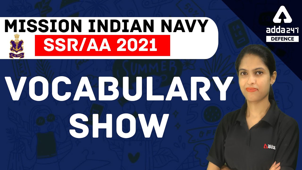 Indian Navy SSR AA New Vacancy 2021 | English Classes | Vocabulary Show