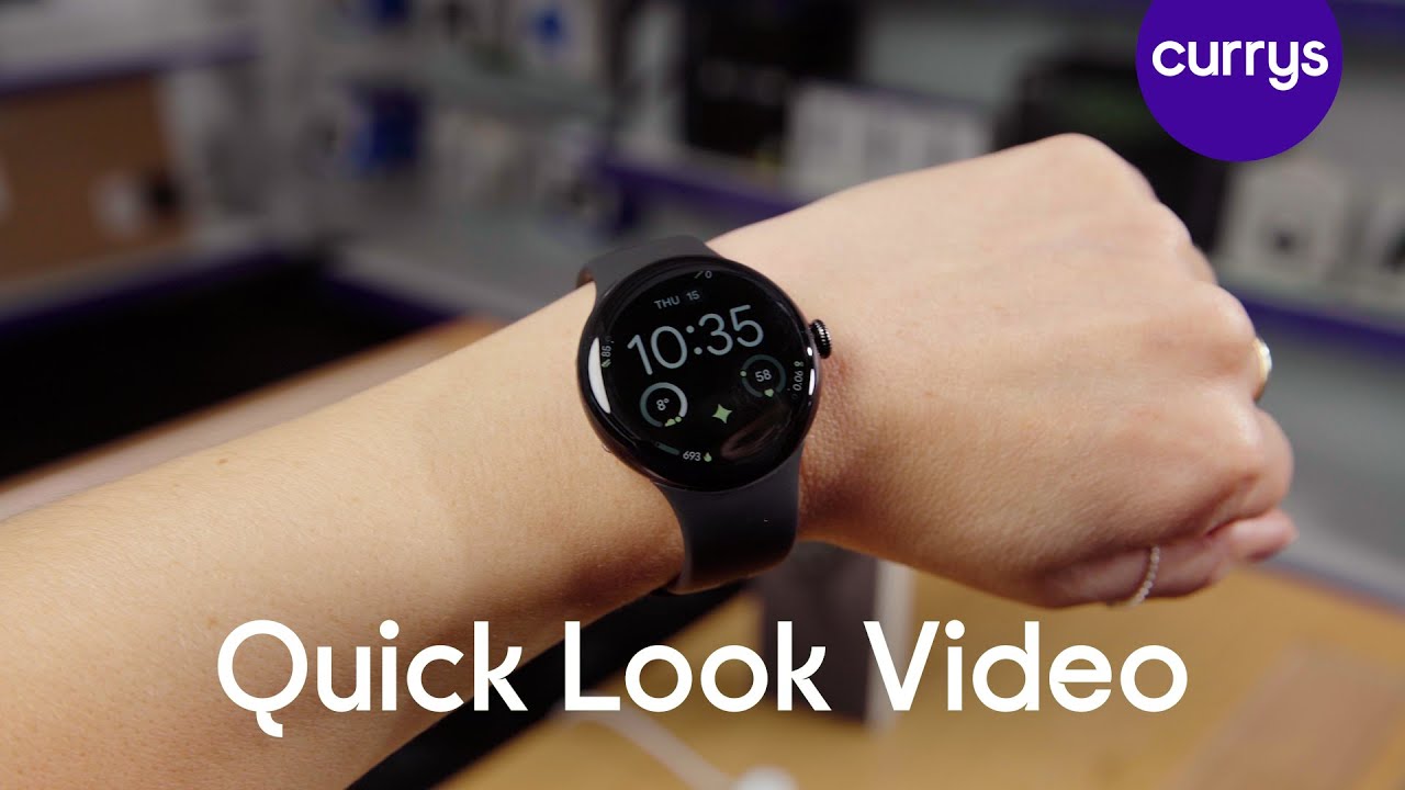 GOOGLE Pixel Watch 4 WiFi - Matte Black Aluminium Case with Obsidian Active Band, 41 mm - Quick Look